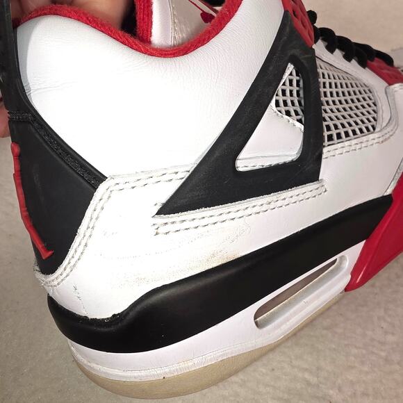 Nike Air Jordan Retro 4 308497-110 White/Red/Black Shoes Men's 8.5 Fire Red EUC - Picture 16 of 16